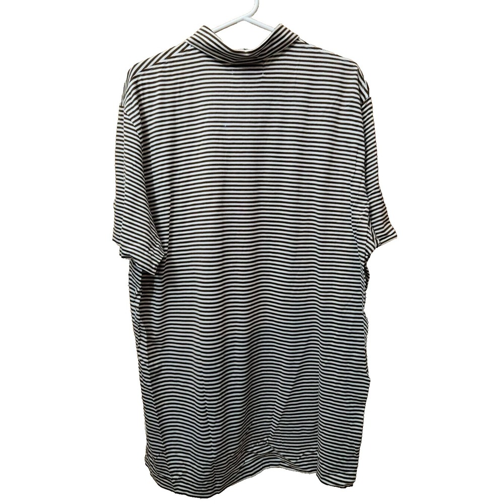 Polo Ralph Lauren Polo Shirt Men's XL Brown White Striped Pima Cotton Pocket - Picture 2 of 6